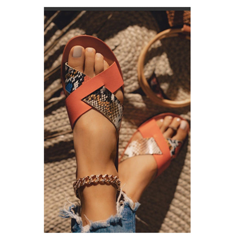 Artificial Pu Cross strap Women's Sandals