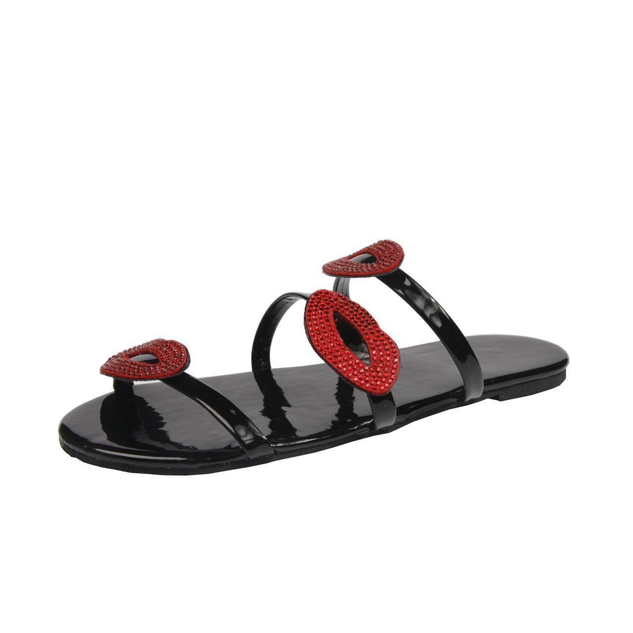Sexy lips Rhinestone sandals