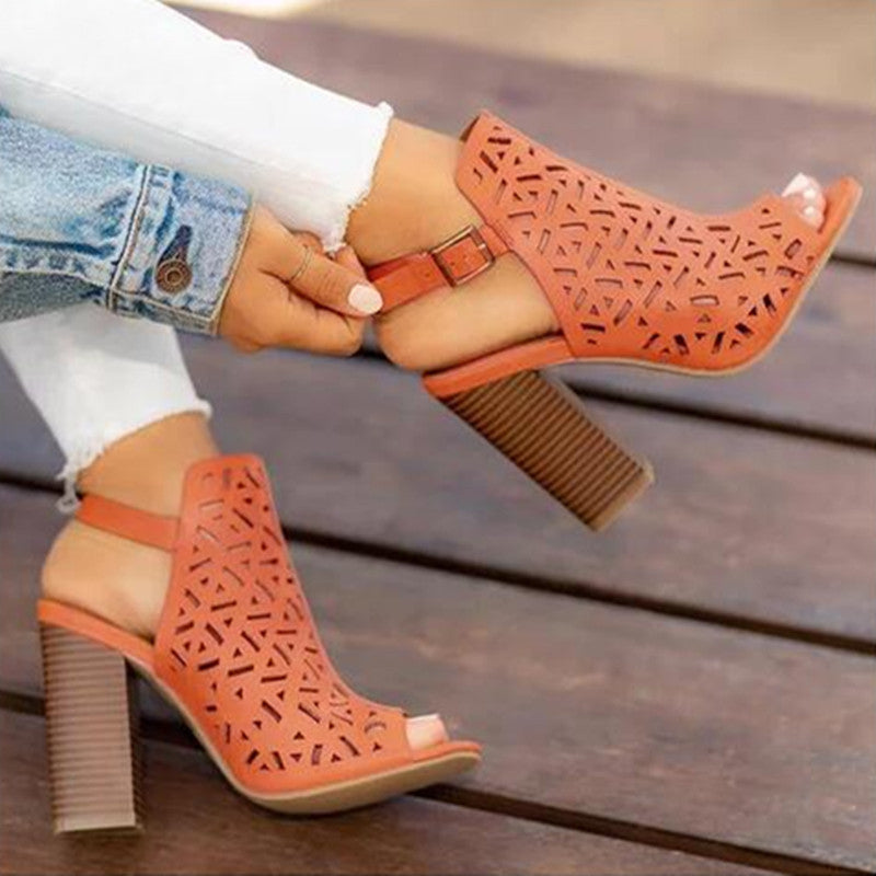 High-heeled women's sandals