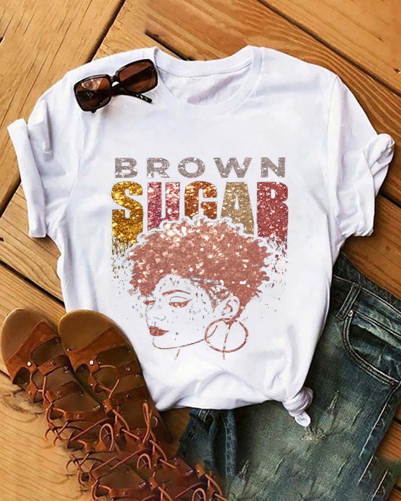 Plus Size Pray Print Short Sleeve Casual T-shirt