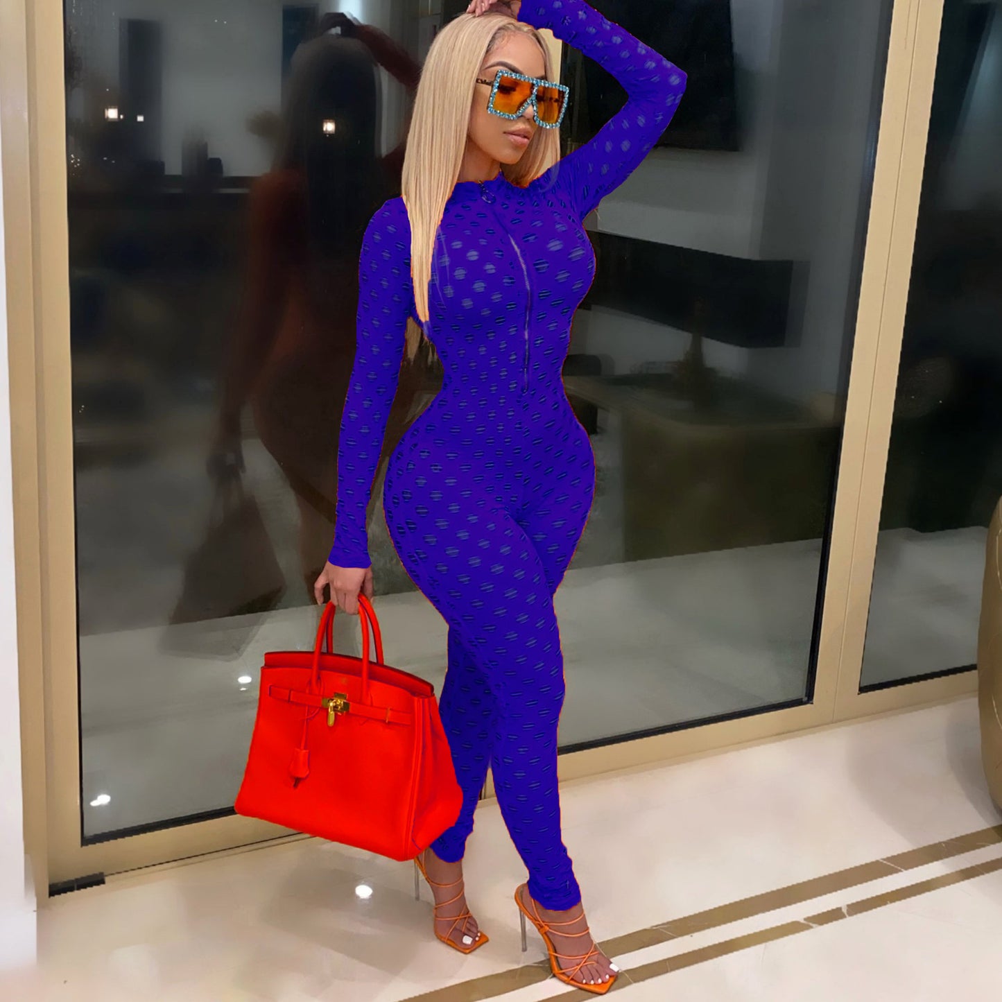 Fashion Sexy Hollow See Through Slim Fit Jumpsuit - Oh, That's Cute!