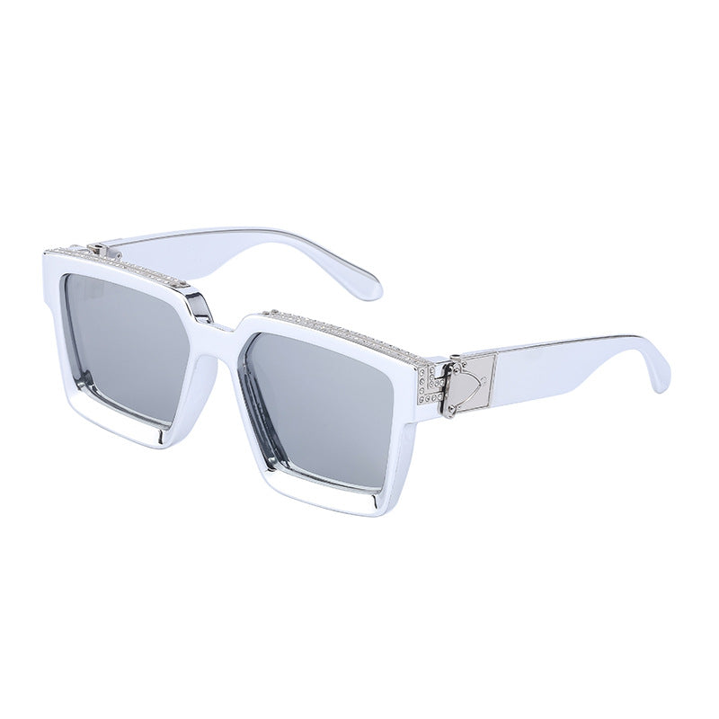 Diamond-studded Big Square Sunglasses Women - Oh, That's Cute!