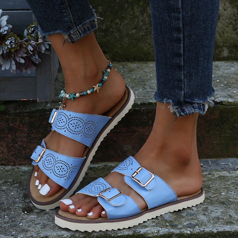 Women Slippers Adjustable Buckle Sandals Hollow Out Shoes Girl - Oh, That's Cute!