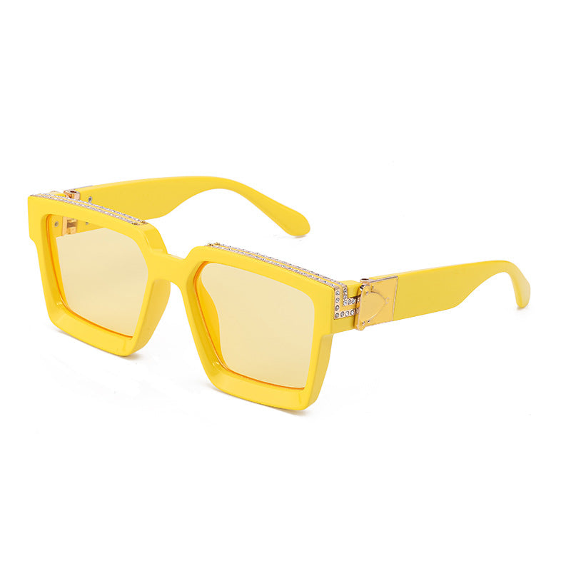 Diamond-studded Big Square Sunglasses Women - Oh, That's Cute!