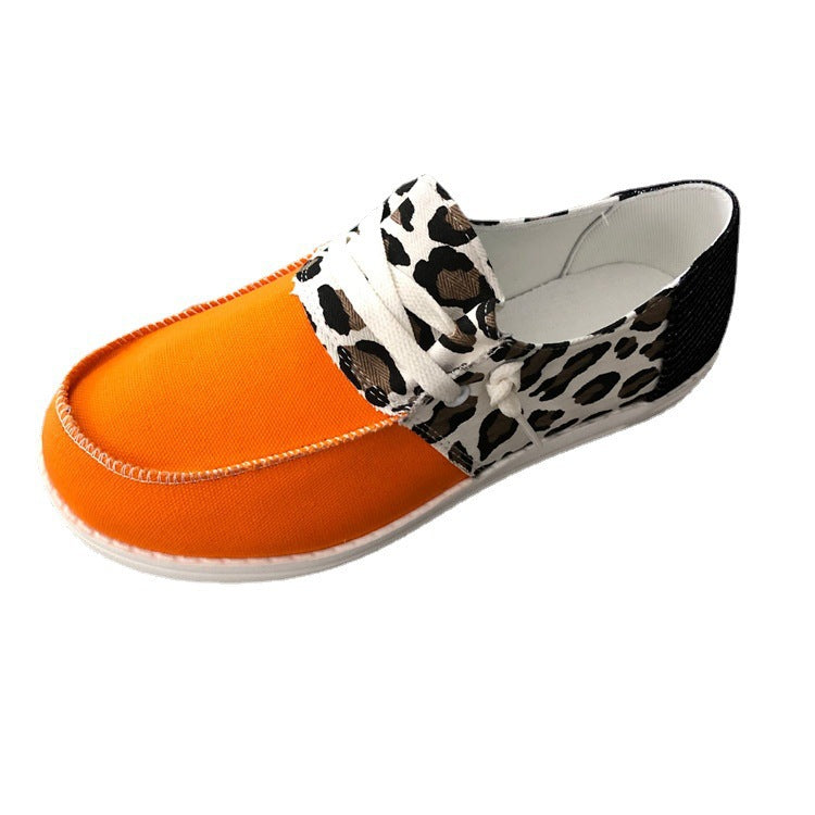 Canvas Shoes Patchwork Flats Shoes Running Walking Sneakers Women