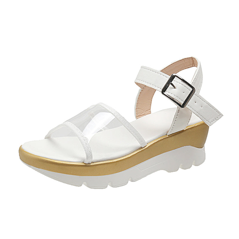 Women Sandals Summmer Buckle Shoes With PVC Transparent Design - Oh, That's Cute!