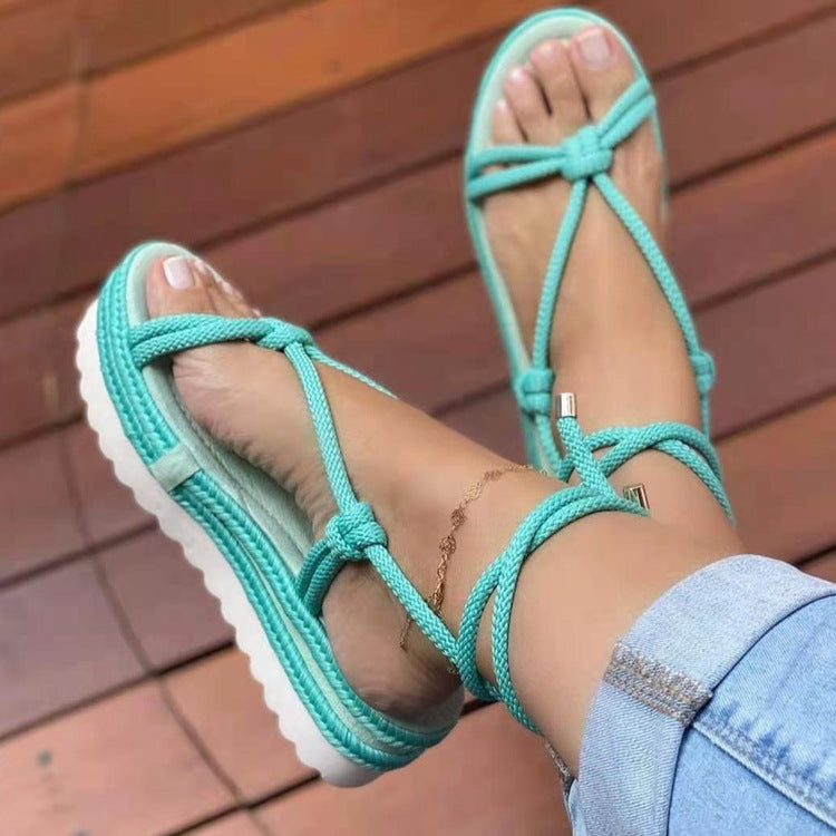 Women's New Thick Sole Hemp Rope Sandals