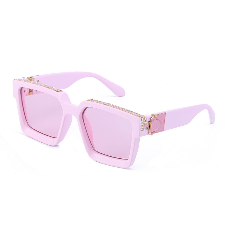 Diamond-studded Big Square Sunglasses Women - Oh, That's Cute!