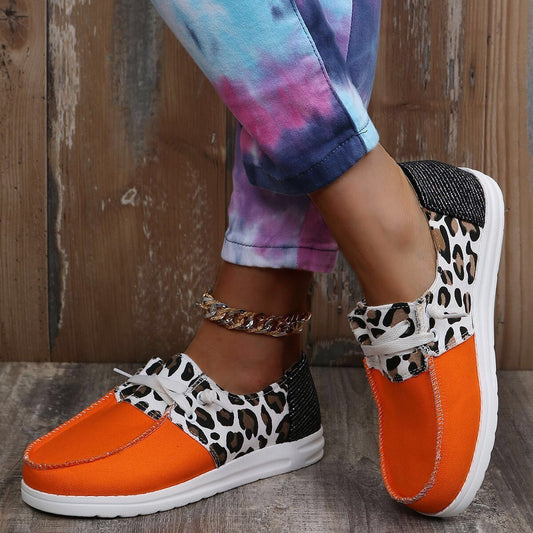 Canvas Shoes Patchwork Flats Shoes Running Walking Sneakers Women