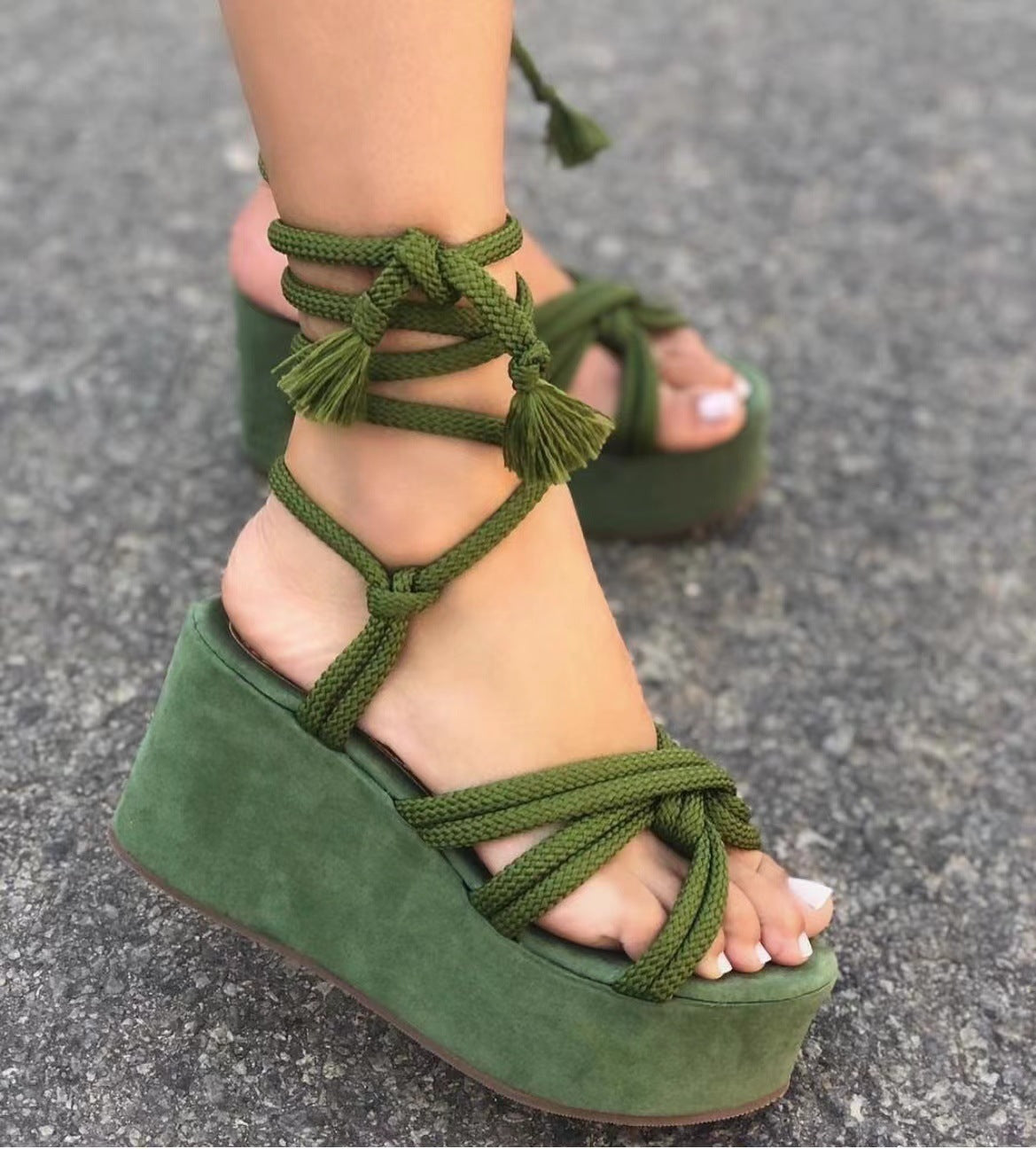 Summer Women Wedges Shoes High Heel Strappy Sandals - Oh, That's Cute!