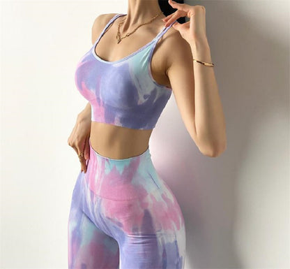 Net Red Thin Straps Tie-dye Sports Underwear Women's Workout Clothes - Oh, That's Cute!