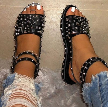 Rivet Sandals Women Fashion Hot Selling Wild Roman Casual Sandals Women - Oh, That's Cute!