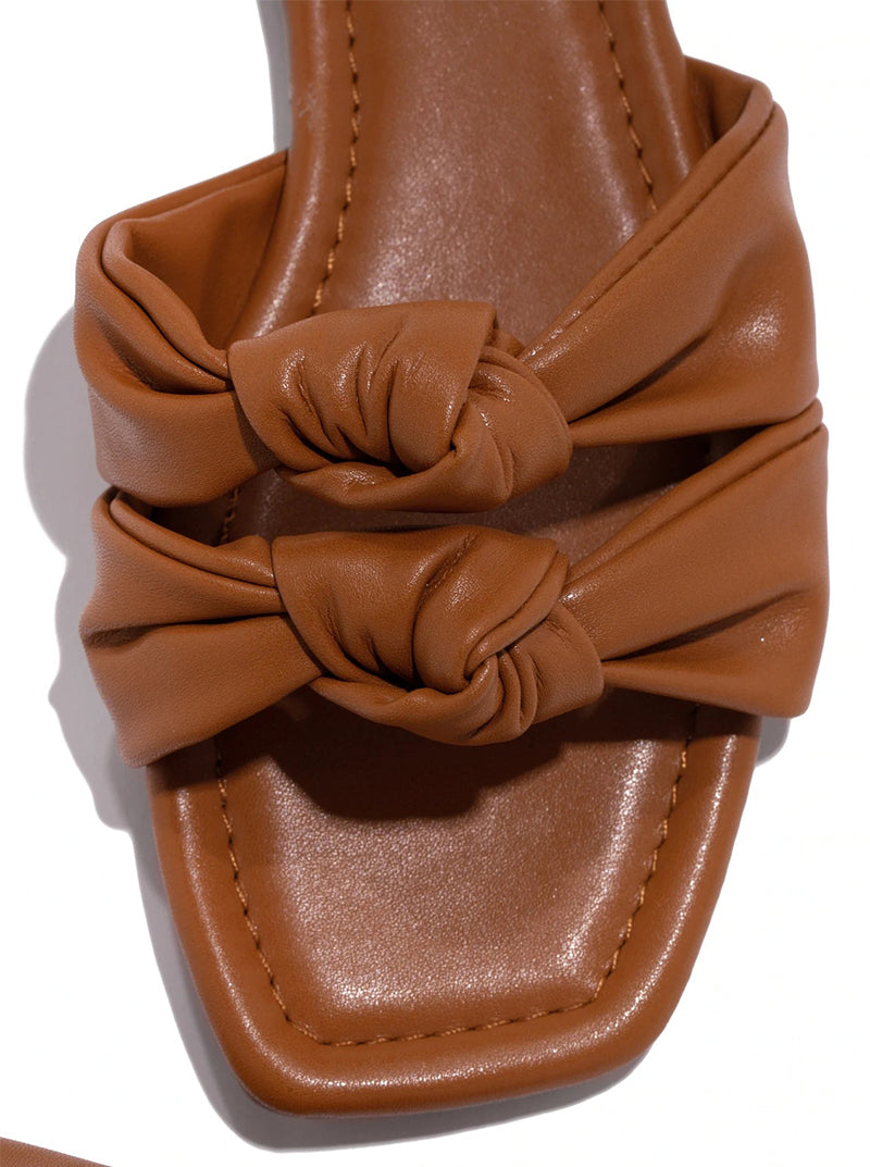 Double Bow Slippers Flat Shoes Summer Outdoor Sandals Non-slip Slides - Oh, That's Cute!