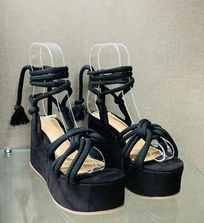 Summer Women Wedges Shoes High Heel Strappy Sandals - Oh, That's Cute!