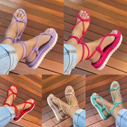 Women's New Thick Sole Hemp Rope Sandals