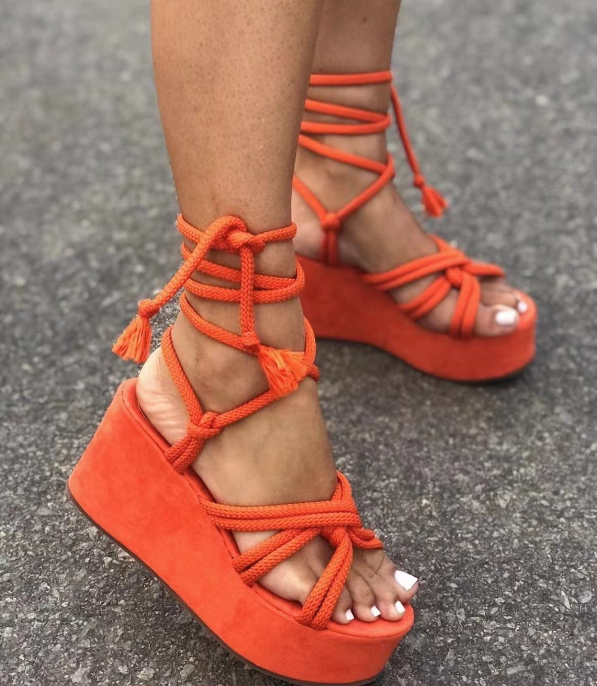 Summer Women Wedges Shoes High Heel Strappy Sandals - Oh, That's Cute!