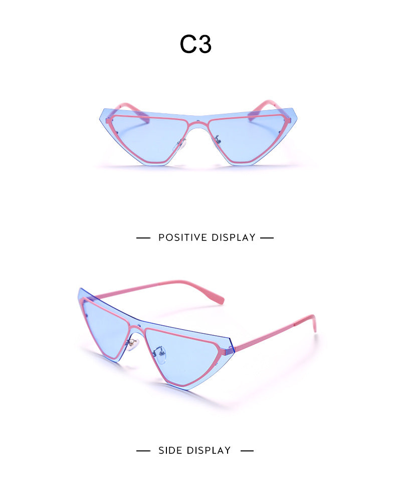 Fashion Rimless One-piece Sunglasses Women - Oh, That's Cute!