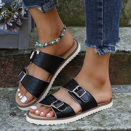 Women Slippers Adjustable Buckle Sandals Hollow Out Shoes Girl - Oh, That's Cute!