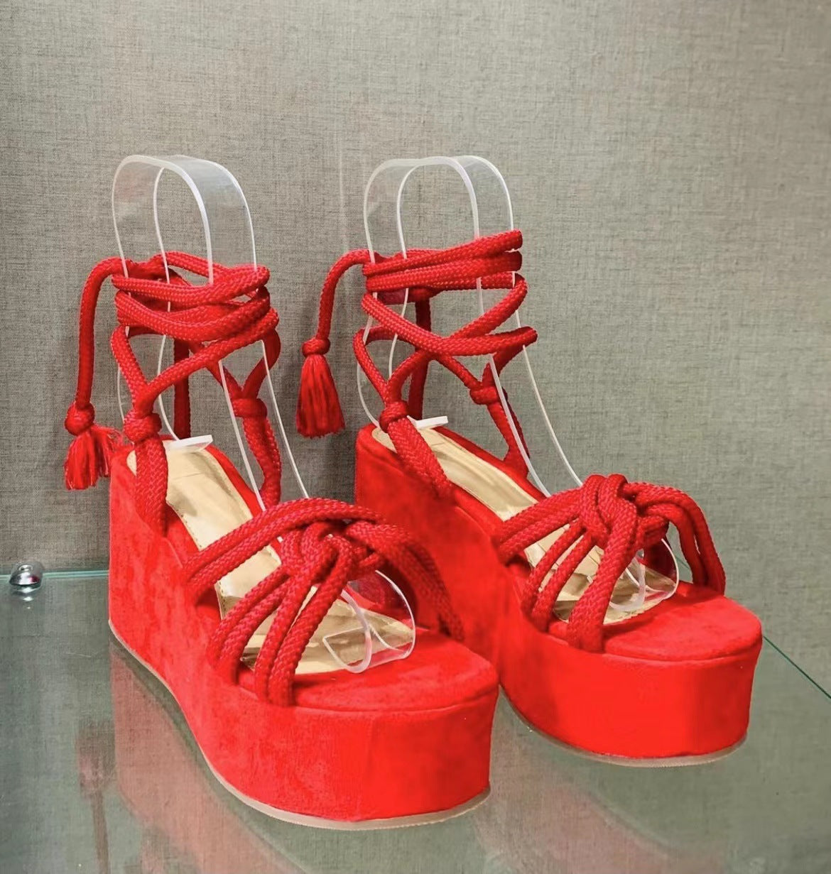 Summer Women Wedges Shoes High Heel Strappy Sandals - Oh, That's Cute!