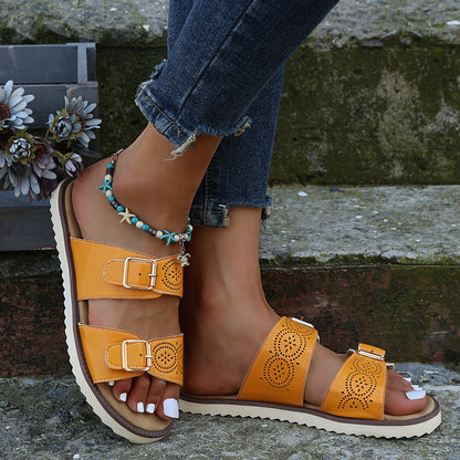 Women Slippers Adjustable Buckle Sandals Hollow Out Shoes Girl - Oh, That's Cute!