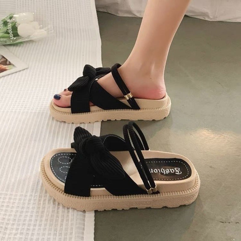 Women's Two Wear Flat Platform Sandals - Oh, That's Cute!