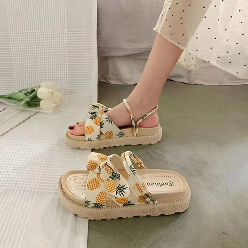 Women's Two Wear Flat Platform Sandals - Oh, That's Cute!